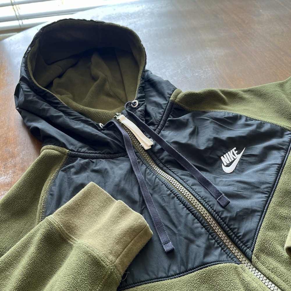 Nike Sportswear Fleece Windrunner Full Zip Jacket Hoodie Green Mens L CJ4541 395